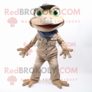 Beige Frog maskot kostume...