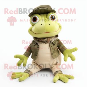 Beige Frog maskot kostume...