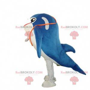 Mascota delfín, disfraz de pez, disfraz de ballena -