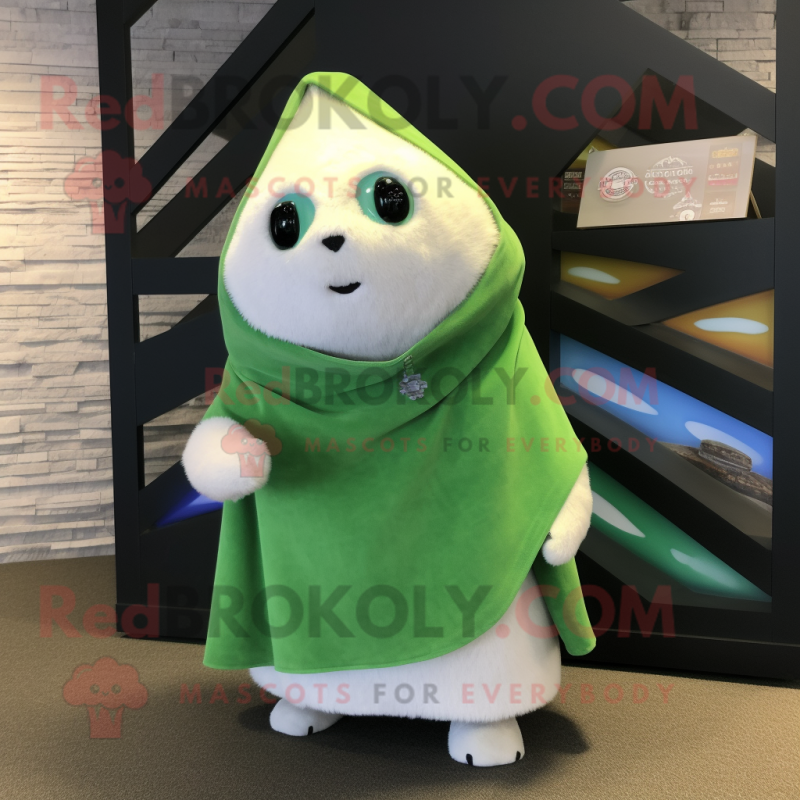 Green Ermine mascot costume character dressed with a Board Shorts and Shawl pins Green Ermine mascot costume character dressed with a Board Shorts and Shawl pins