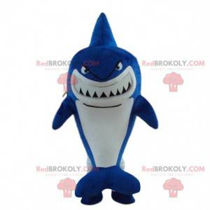 Mascota de tiburón azul, disfraz de tiburón, disfraz del mar -