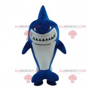 Mascotte squalo blu, costume da squalo, travestimento del mare