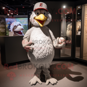 Silver Hens mascot costume character dressed with a Baseball Tee and Clutch bags