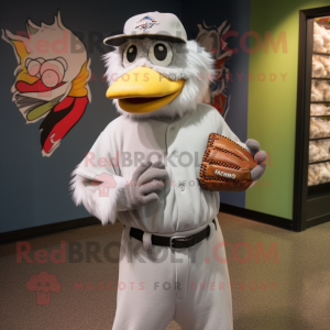 Silver Hens mascot costume character dressed with a Baseball Tee and Clutch bags