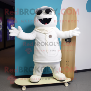 White Skateboard mascotte...