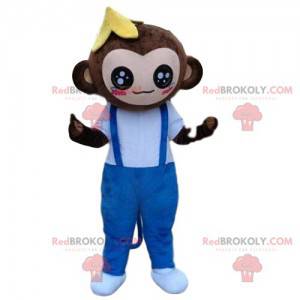 Mascotte scimmia, costume banana, travestimento esotico -