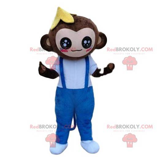 Aapmascotte, bananenkostuum, exotische vermomming -