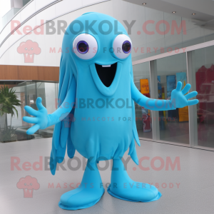 Sky Blue Squid mascotte...