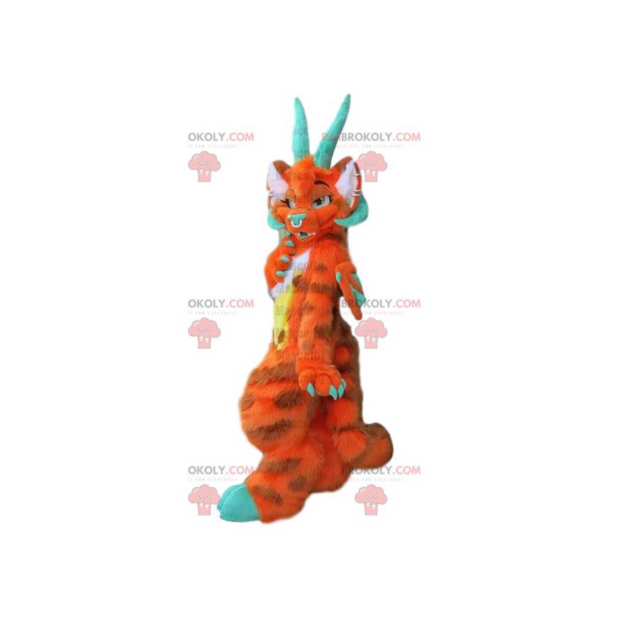 Mascotte de dragon poilu, costume de dragon, déguisement Mascotte de dragon poilu, costume de dragon, déguisement