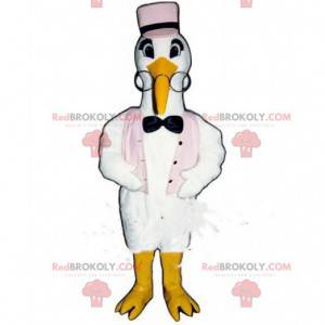 Mascotte cicogna, costume cicogna, costume uccello -