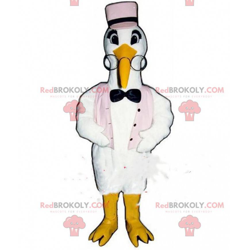 Mascotte cicogna, costume cicogna, costume uccello - Mascotte cicogna, costume cicogna, costume uccello -