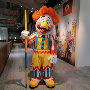 nan Clown mascot costume character dressed with a Polo Tee and Hairpins