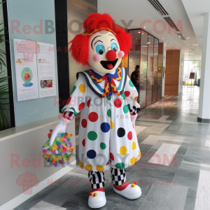 nan Clown mascot costume character dressed with a Polo Tee and Hairpins