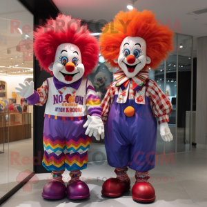 nan Clown mascot costume character dressed with a Polo Tee and Hairpins