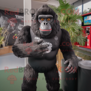 Svart Gorilla maskot kostym...