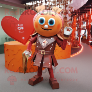 Rust Arrow Of Love mascot costume character dressed with a Waistcoat and Anklets