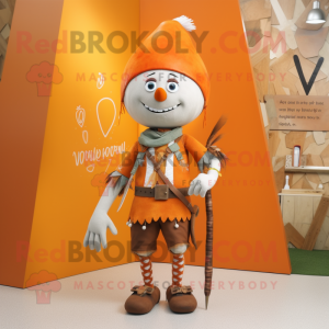 Rust Arrow Of Love mascot costume character dressed with a Waistcoat and Anklets
