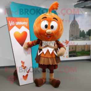 Rust Arrow Of Love mascot costume character dressed with a Waistcoat and Anklets
