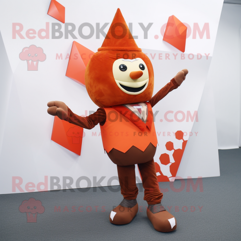 Rust Arrow Of Love mascot costume character dressed with a Waistcoat and Anklets Rust Arrow Of Love mascot costume character dressed with a Waistcoat and Anklets