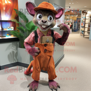 nan Chupacabra mascot costume character dressed with a Corduroy Pants and Coin purses