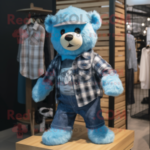 Blå Teddy Bear maskot...