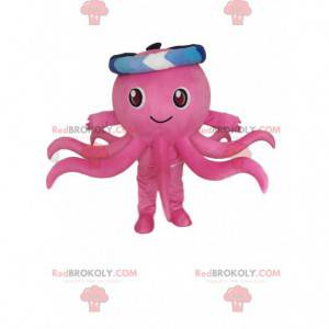 Maskot růžová chobotnice, kostým chobotnice, kostým námořníka -