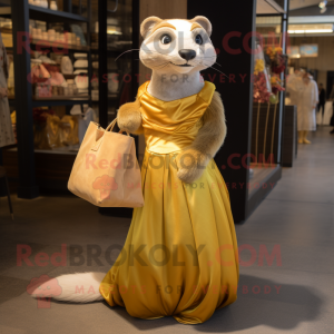 Gold Ferret maskot kostume...