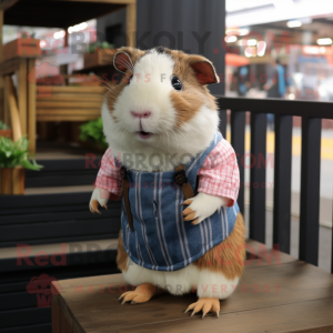 nan Guinea Pig mascot costume character dressed with a Cover-up and Suspenders
