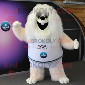 Cream Yeti mascotte kostuum...