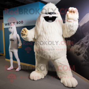 Cream Yeti mascotte kostuum...