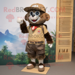 nan Para Commando mascot costume character dressed with a Board Shorts and Caps