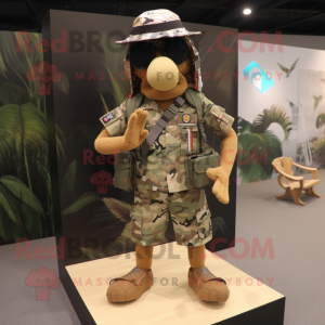 nan Para Commando mascot costume character dressed with a Board Shorts and Caps