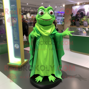 Postava maskota zelené žáby...