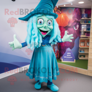 Cyan Witch mascotte kostuum...