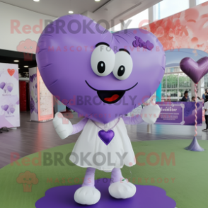 Lavender Heart Shaped Balloons mascot costume character dressed with a Shorts and Cummerbunds