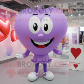 Lavender Heart Shaped Balloons mascot costume character dressed with a Shorts and Cummerbunds