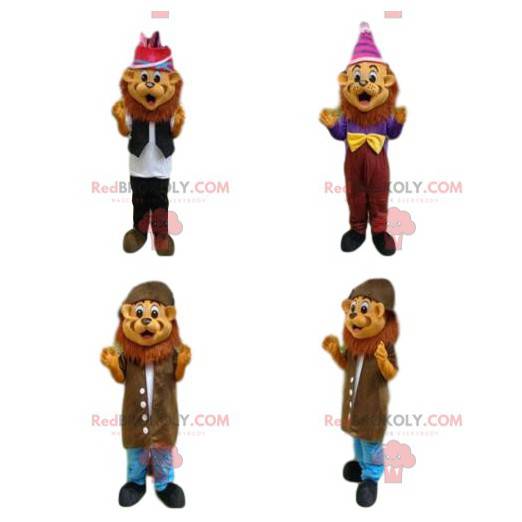 4 lion mascots, tiger costumes, feline costumes - Redbrokoly.com