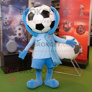 Sky Blue Soccer Ball maskot...