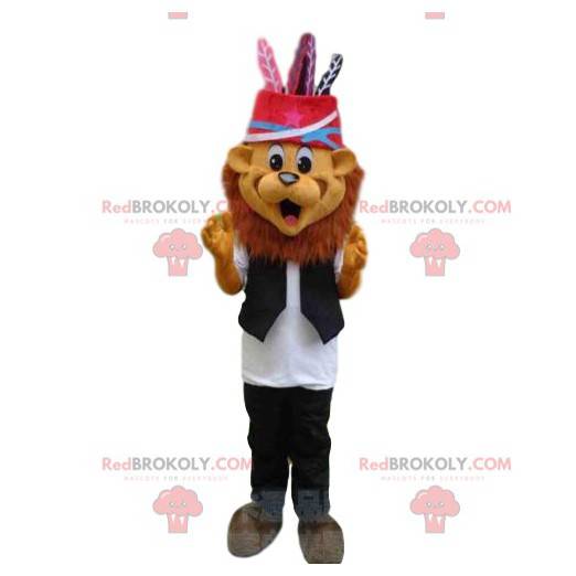 Festive lion mascot, chic dressed tiger costume - Redbrokoly.com