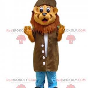 Lion mascot, explorer costume, adventurer costume -