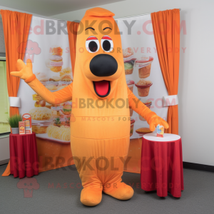 Orange Hot Dog maskot...