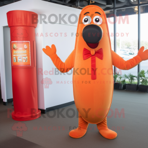 Orange Hot Dog mascotte...
