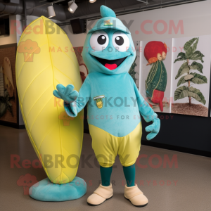 Turquoise banaan mascotte...