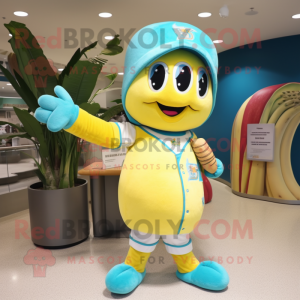 Turquoise banaan mascotte...