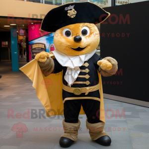 Gold Pirat maskot kostume...