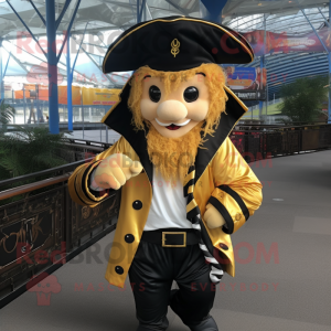 Gold Pirat maskot kostume...