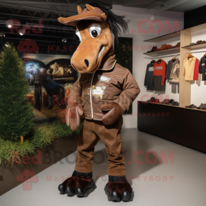 Brun hästsko maskot kostym...