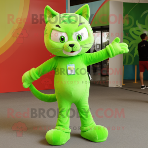 Lime Green Cat maskot...