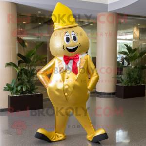 Gold Beet maskot kostym...