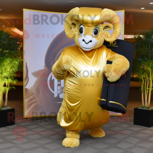 Gold Ram mascotte kostuum...